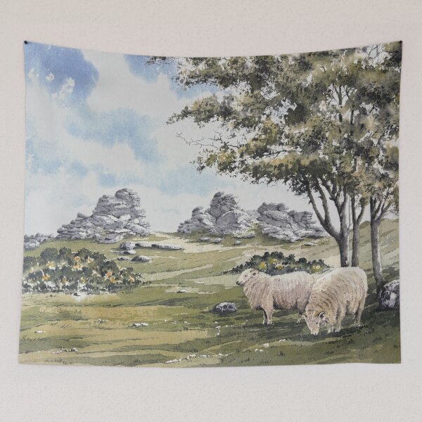 Item preview, sheep near Hound Tor designed and sold by artsmeow.