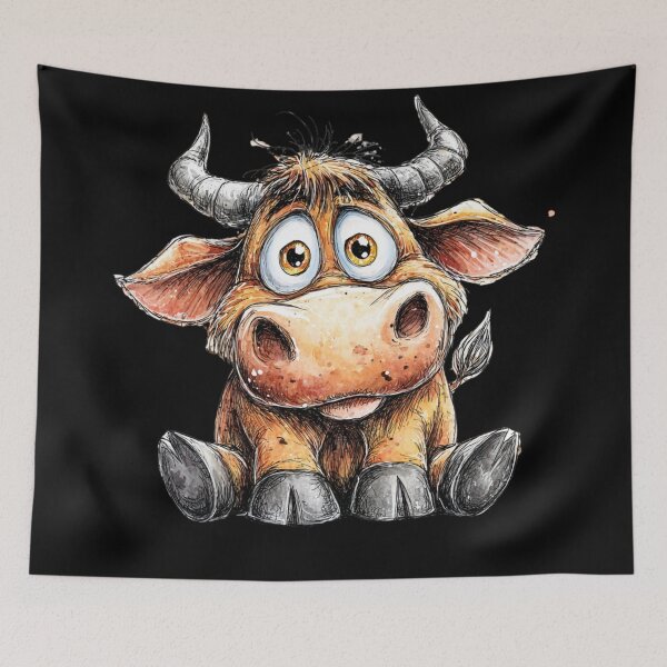 Item preview, Cute Cartoon Ox designed and sold by StudioRedKoala.