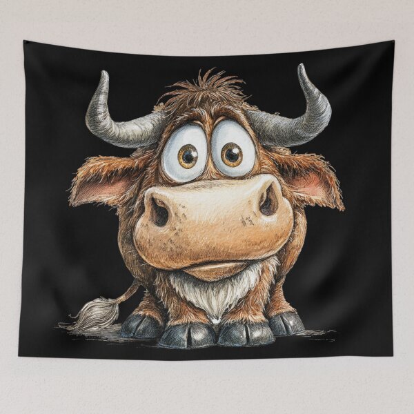Item preview, Cute Cartoon Ox designed and sold by StudioRedKoala.