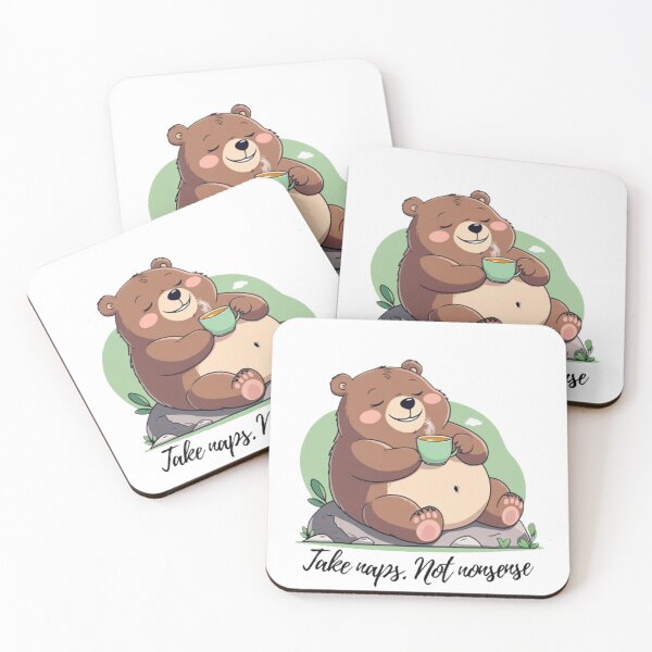 Item preview, Bear Napping Peacefully with Tea designed and sold by ZenAnimal.