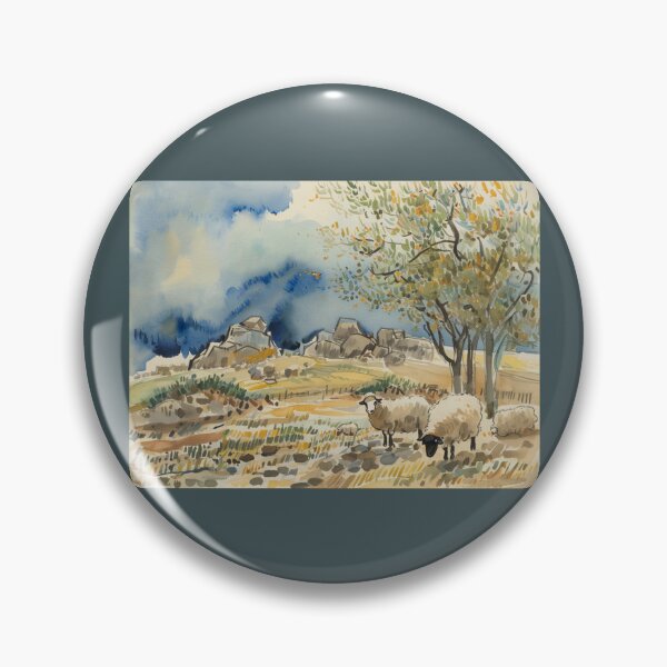 Item preview, sheep near Hound Tor（watercolour + AI) designed and sold by artsmeow.