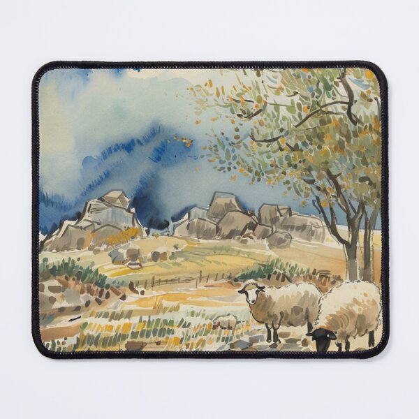 Item preview, sheep near Hound Tor(watercolour + AI) designed and sold by artsmeow.