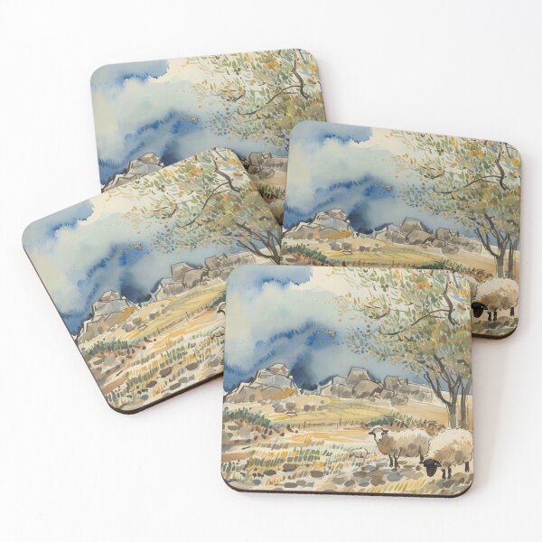 Item preview, sheep near Hound Tor（watercolour + AI) designed and sold by artsmeow.