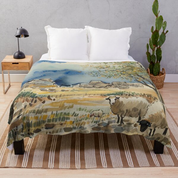 Item preview, sheep near Hound Tor(watercolour + AI) designed and sold by artsmeow.