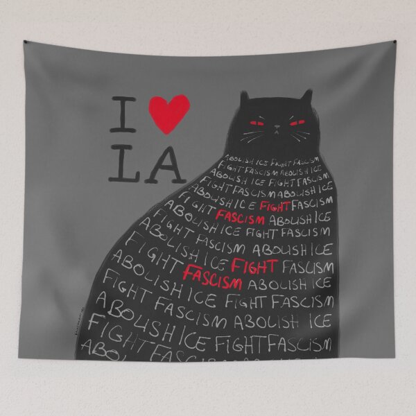 Item preview, I love LA Fight Fascism Cat designed and sold by KilkennyCat Art.
