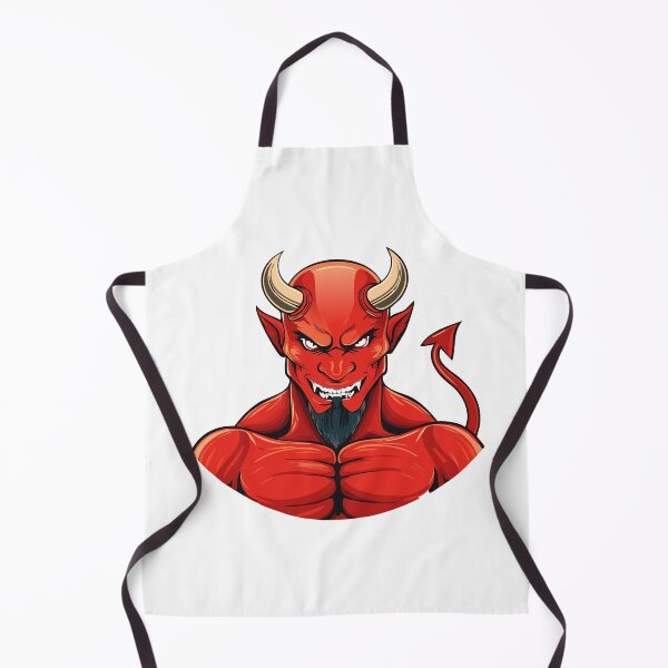 Item preview, Evil laughing devil, Angry red demon head illustration, muscular demon with glowing eyes, strong sports cartoon character designed and sold by Danler.