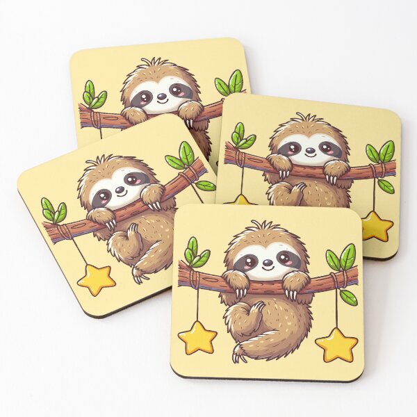 Item preview, Sloth and Stars Hanging from a Branch designed and sold by Ghost on Toast.