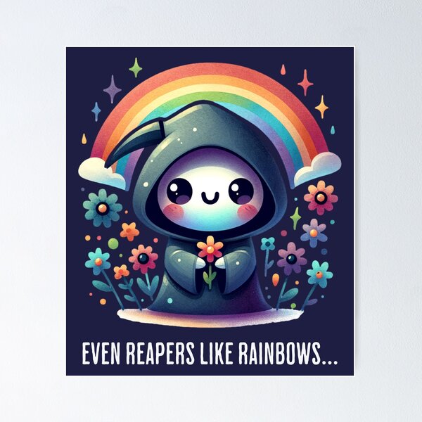 Item preview, Even Reapers Like Rainbows white text designed and sold by Creative-Gemma.