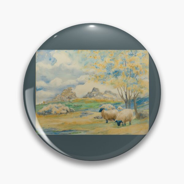 Item preview, sheep near Hound Tor2（watercolour + AI) designed and sold by artsmeow.