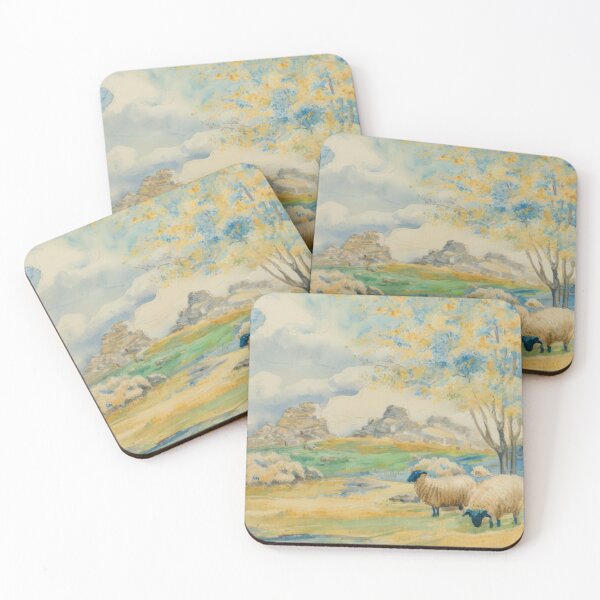 Item preview, sheep near Hound Tor2（watercolour + AI) designed and sold by artsmeow.