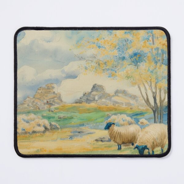 Item preview, sheep near Hound Tor2(watercolour + AI) designed and sold by artsmeow.