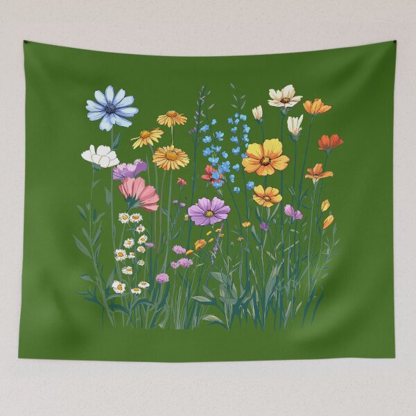 Item preview, Sea of flowers in nature – wildflower illustration designed and sold by Nana-and-Mo.