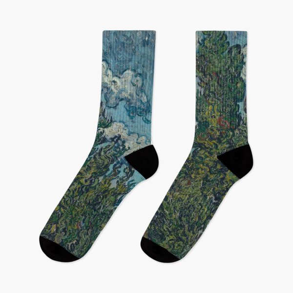 Item preview, Vincent van Gogh – Cypresses and Two Women | Expressive Post-Impressionist Landscape designed and sold by vakashop.