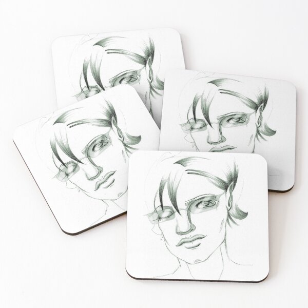 Item preview, Modern green portrait of a feminine character designed and sold by Neleren.