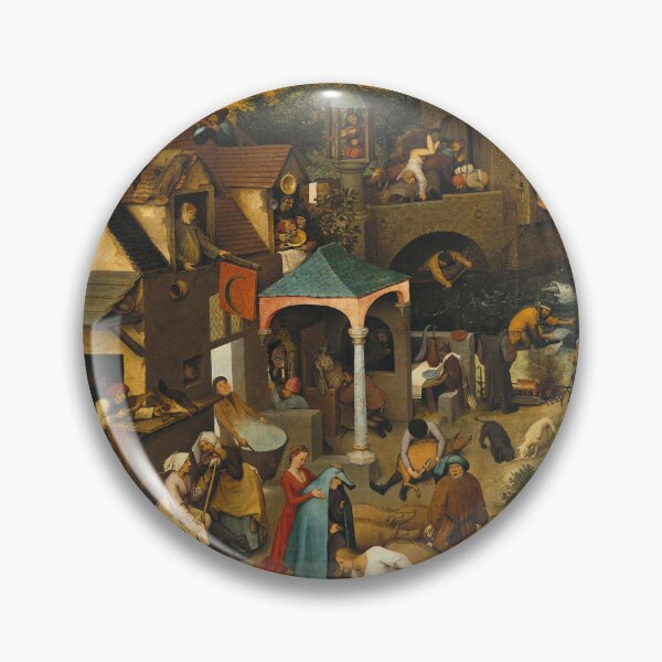 Item preview, Pieter Bruegel the Elder – The Dutch Proverbs | Renaissance Satirical Village Scene designed and sold by vakashop.