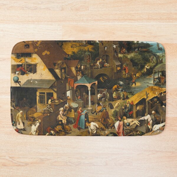 Item preview, Pieter Bruegel the Elder – The Dutch Proverbs | Renaissance Satirical Village Scene designed and sold by vakashop.