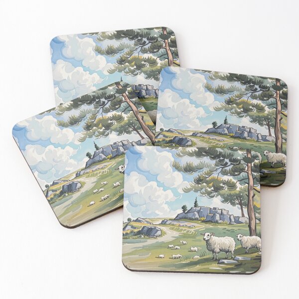 Item preview, sheep near Hound Tor3（watercolour + AI) designed and sold by artsmeow.