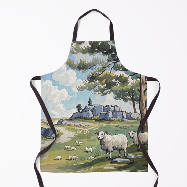 Item preview, sheep near Hound Tor3(watercolour + AI) designed and sold by artsmeow.