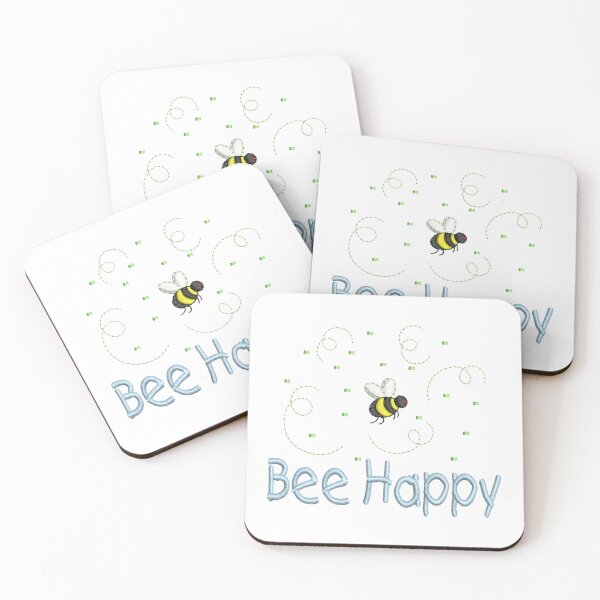 Item preview, Bee Happy Text with Bumble Bee and Confetti designed and sold by TikkiMakes.