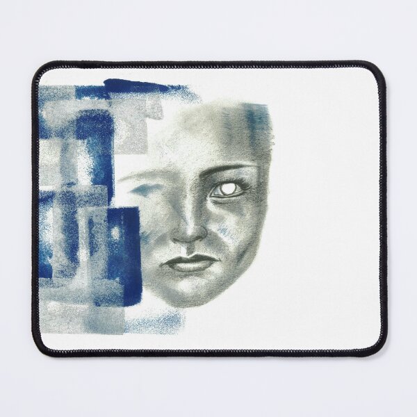 Item preview, Grey and blue portrait with crayon and stamping designed and sold by Neleren.