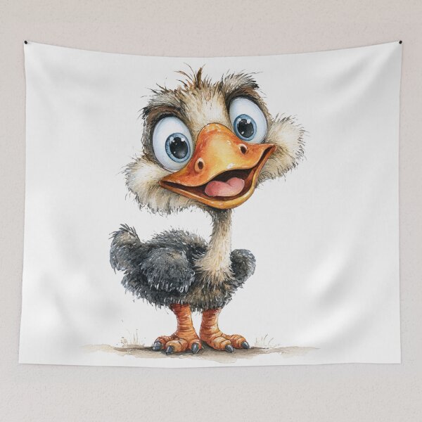 Item preview, Cute Cartoon Ostrich  designed and sold by StudioRedKoala.