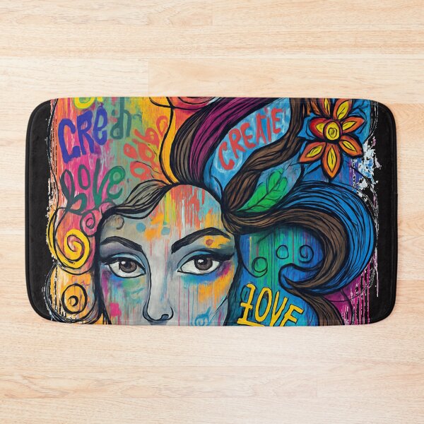 Item preview, Love & Create – Colorful Graffiti Portrait Art Tee designed and sold by RetroRespect.