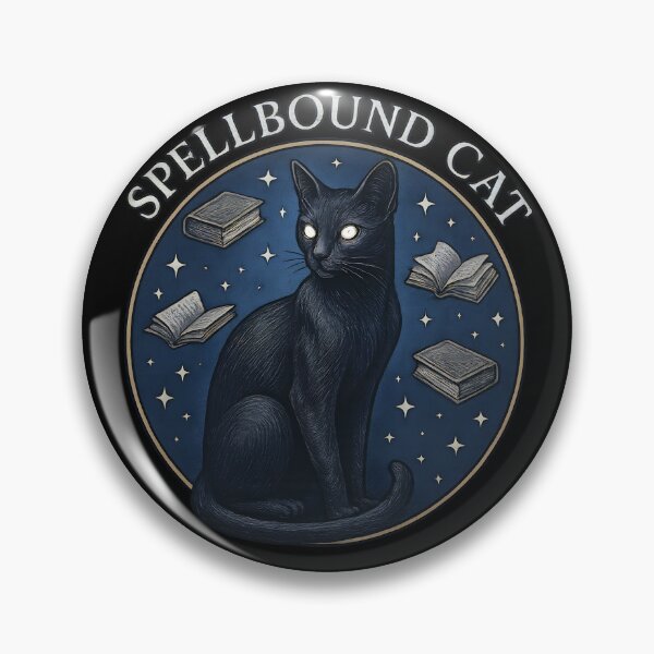 Item preview, Spellbound Cat Magical Familiar Art | Witchy Black Cat with Floating Books Fantasy Design designed and sold by Shoot-The-Moon.