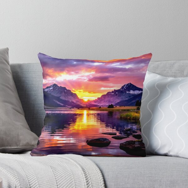 Item preview, Majestic Sunset Over Serene Mountain Lake designed and sold by Exodoi.