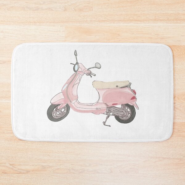 Artikelvorschau, Rosa Aquarell Vespa handgezeichnet entworfen und verkauft von KateIvesArt.