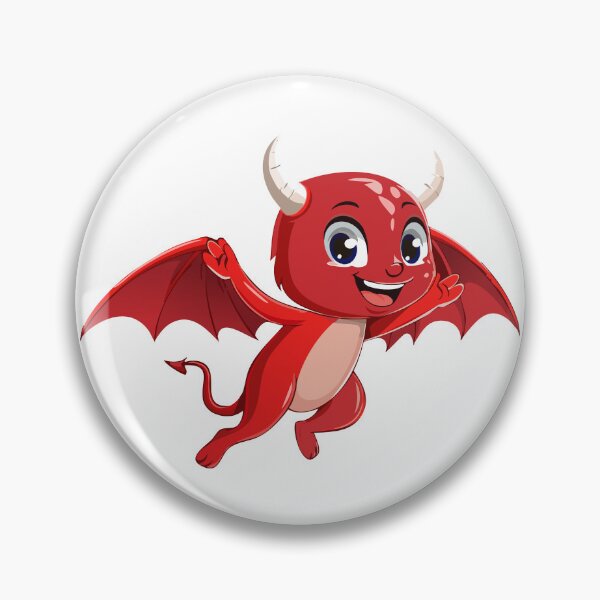 Item preview, Cute cartoon flying devil, Evil laughing devil, red demon, red Devil illustration, designed and sold by Danler.