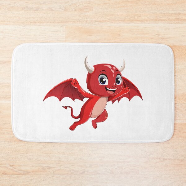 Item preview, Cute cartoon flying devil, Evil laughing devil, red demon, red Devil illustration, designed and sold by Danler.