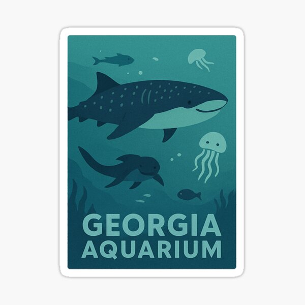 Item preview, Georgia Aquarium Whale Shark Poster – Deep Sea Elegance designed and sold by AndrewMike.