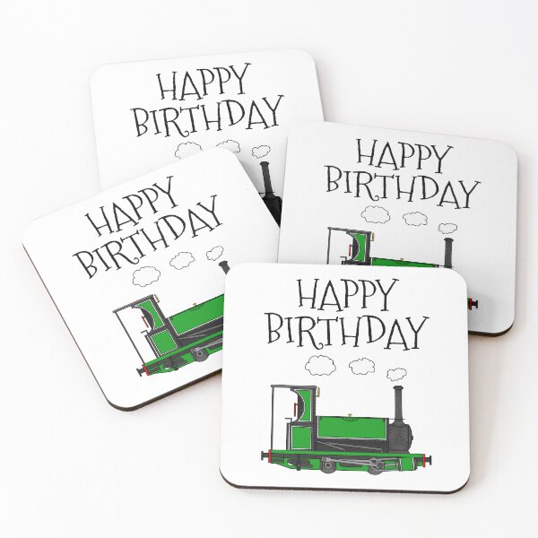 Item preview, Narrow Gauge Steam Train, Happy Birthday Rail Enthusiast (Green) designed and sold by doodlerob.