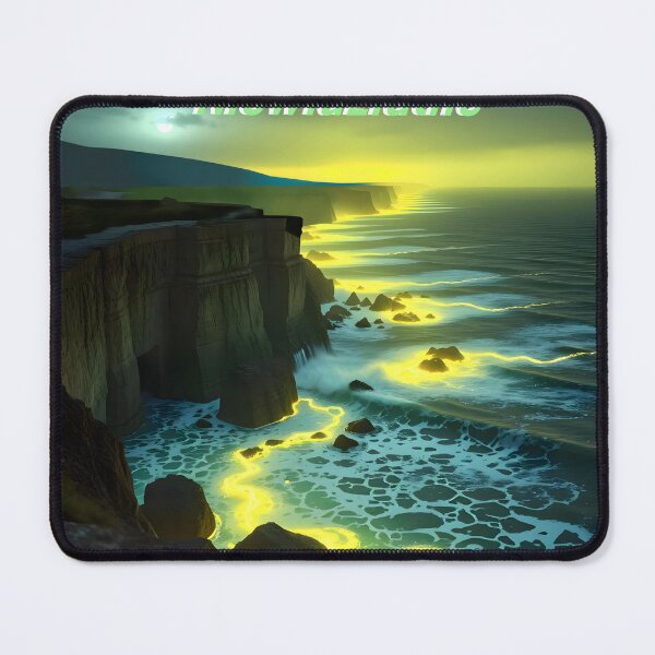 Item preview, Miracles of God, invisible night ocean shore, neon - lemon glow  designed and sold by Felia001.