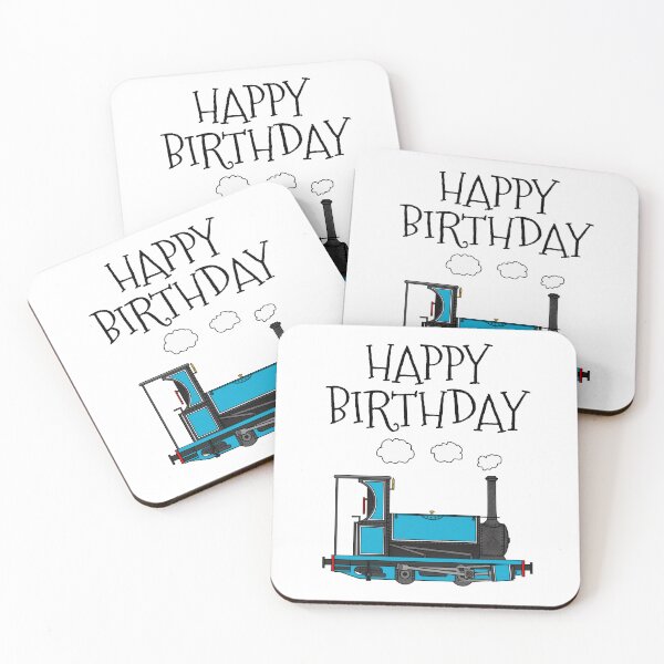 Item preview, Narrow Gauge Steam Train, Happy Birthday Rail Enthusiast (Blue) designed and sold by doodlerob.