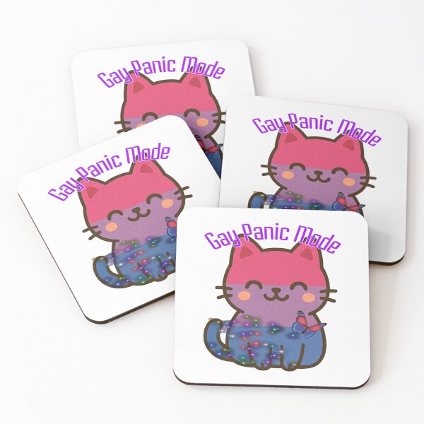 Item preview, Gay Panic Mode Cat – Bisexual Pride Kawaii Cat Design | LGBTQ+ Art designed and sold by No Talk Studio .