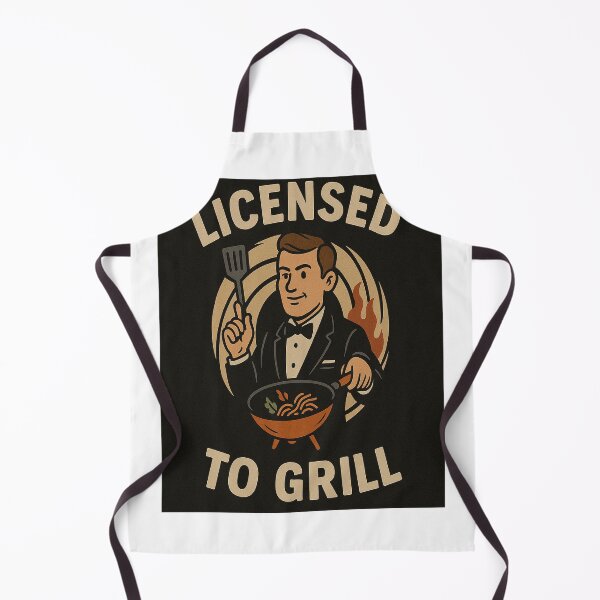 Item preview, Licensed to Grill – Funny BBQ Dad T-Shirt designed and sold by RetroRespect.