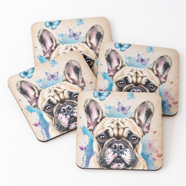 Item preview, Butterfly Kisses Frenchie - Watercolor Delight designed and sold by ArtisticDesignsbyLinda.