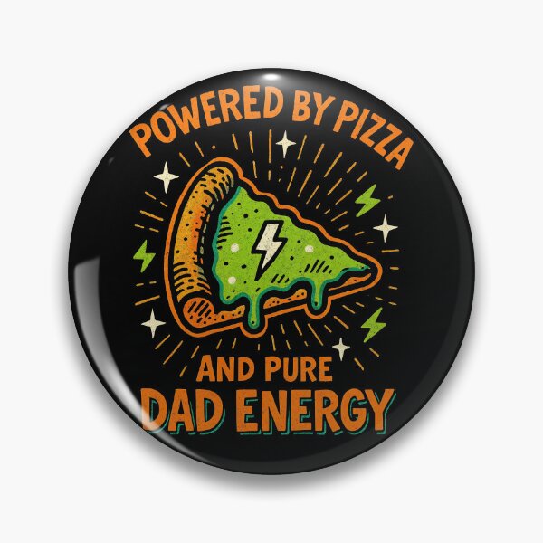 Item preview, Powered by Pizza and Pure Dad Energy – Funny Retro Fatherhood Fuel Design	 designed and sold by Victor Shadehorn.