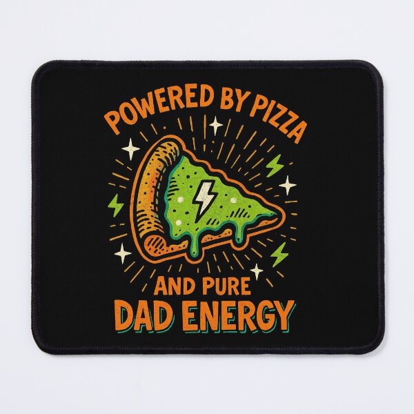 Item preview, Powered by Pizza and Pure Dad Energy – Funny Retro Fatherhood Fuel Design	 designed and sold by Victor Shadehorn.