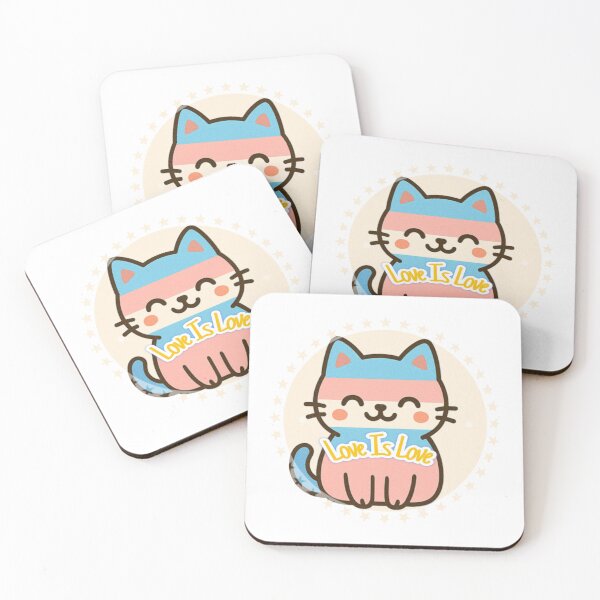 Item preview, Transgender Pride Cat – Love Is Love | LGBTQ+ Cute Kawaii Design designed and sold by No Talk Studio .