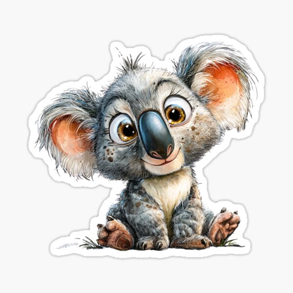 Aperçu de l'œuvre Koala de dessin animé mignon créée et vendue par StudioRedKoala.