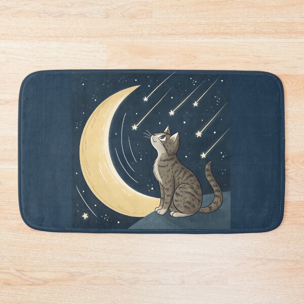 Item preview, Cat Gazing at the Moon and Shooting Stars designed and sold by Danivique.