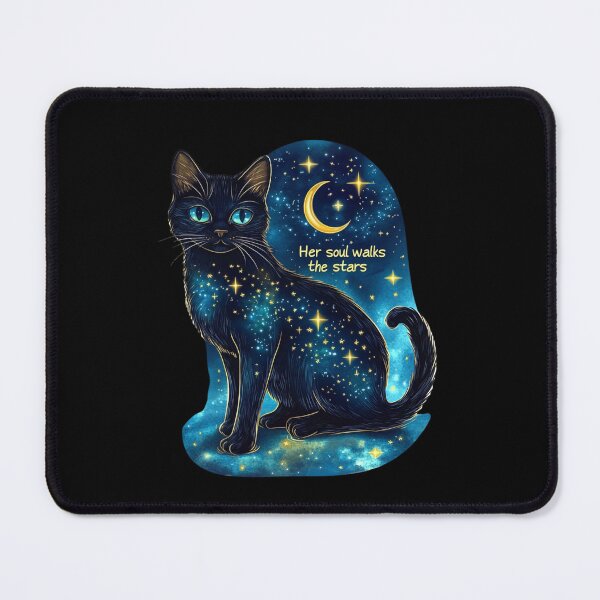 Item preview, Her Soul Walks the Stars – Celestial Cat Fantasy designed and sold by Myra365Art.
