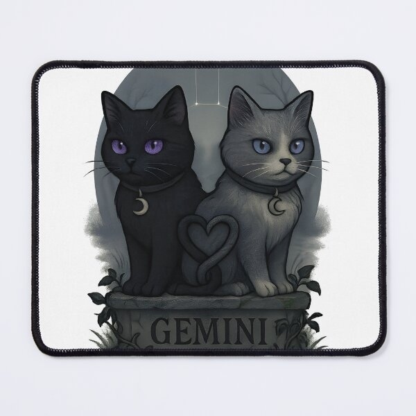 Item preview, Gothic Gemini Twin Cats Illustration designed and sold by Ironicdoll.