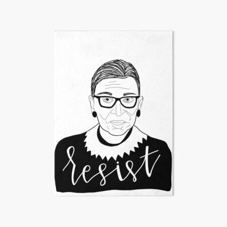 Ruth Bader Ginsburg (RBG) Resist Art Board Print
