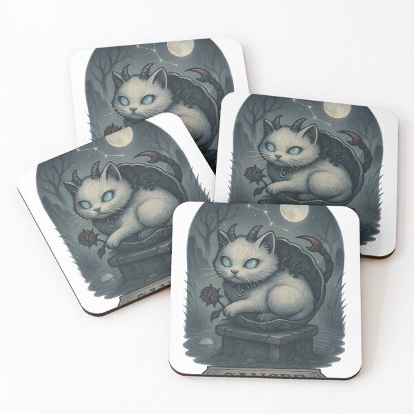 Item preview, Gothic Cancer Cat in Seashell Shrine designed and sold by Ironicdoll.