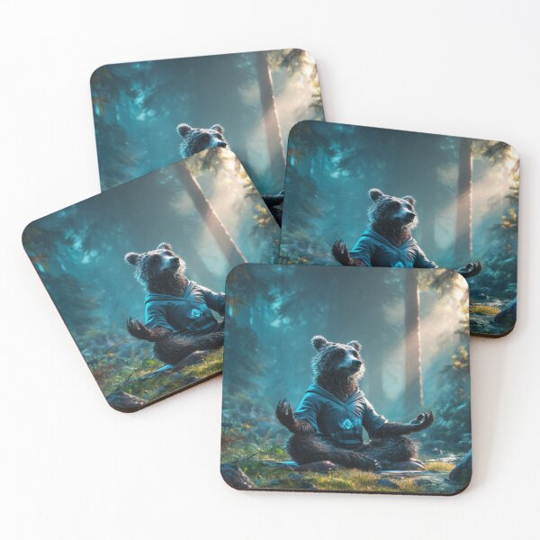 Item preview, Bear doing yoga in the forest designed and sold by Vision-Vibe.