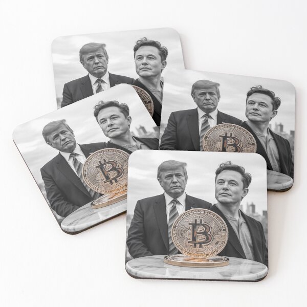 Item preview, Trump and Musk Bitcoin designed and sold by NicolasGlowArt.
