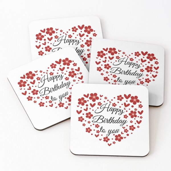 Item preview, red floral heart - happy birthday to you designed and sold by PnrArtDesign.